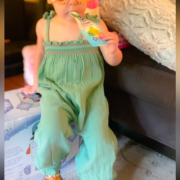 24 Months Curious by Peek Green Smocked Romper, Snap Buttons, St Patrick’s Day - Picture 2 of 8